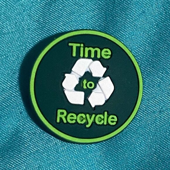 5/$10 Jibbitz - Time to Recycle Green and White - (or 10/$15) Croc Shoe Charms - Picture 3 of 3